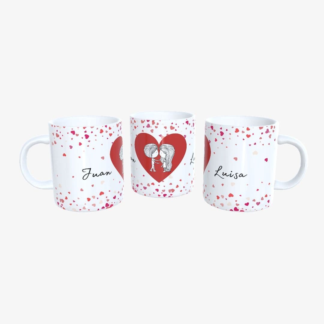 Taza San Valentín Enamorados Corazón
